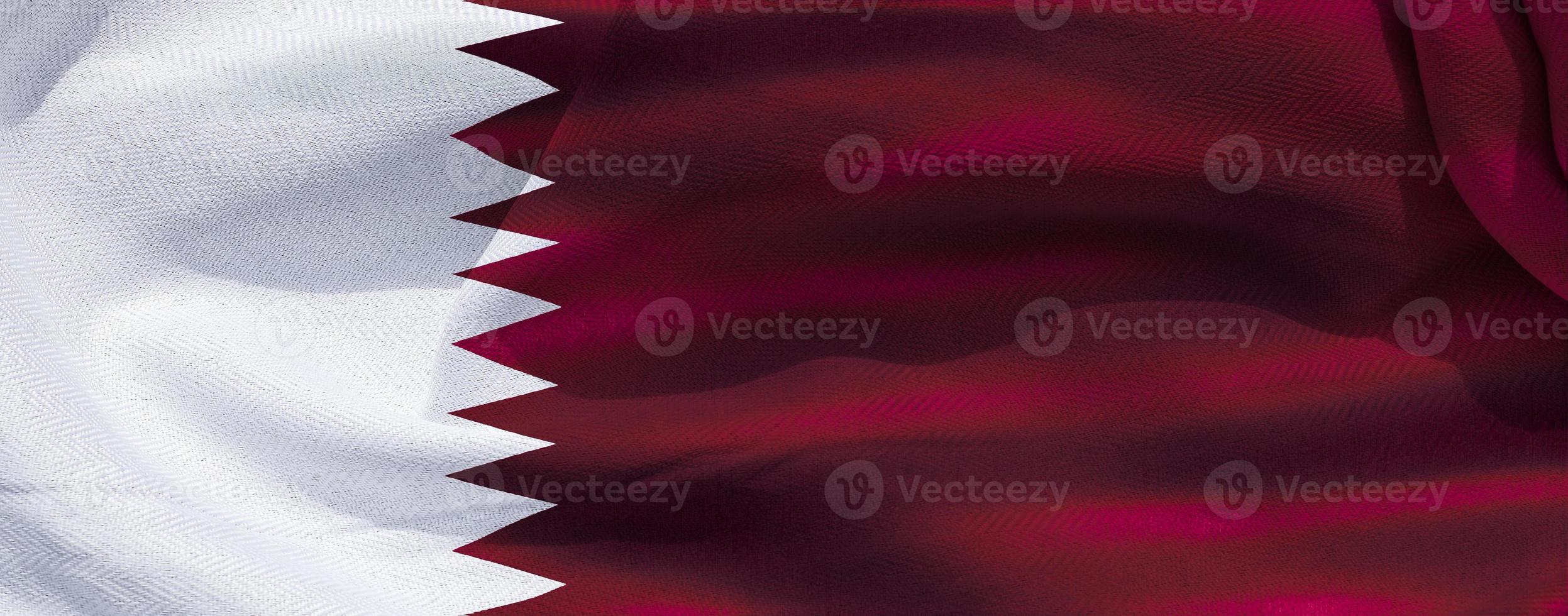 3D-illustratie van een vlag van qatar - realistische wapperende stoffen vlag foto