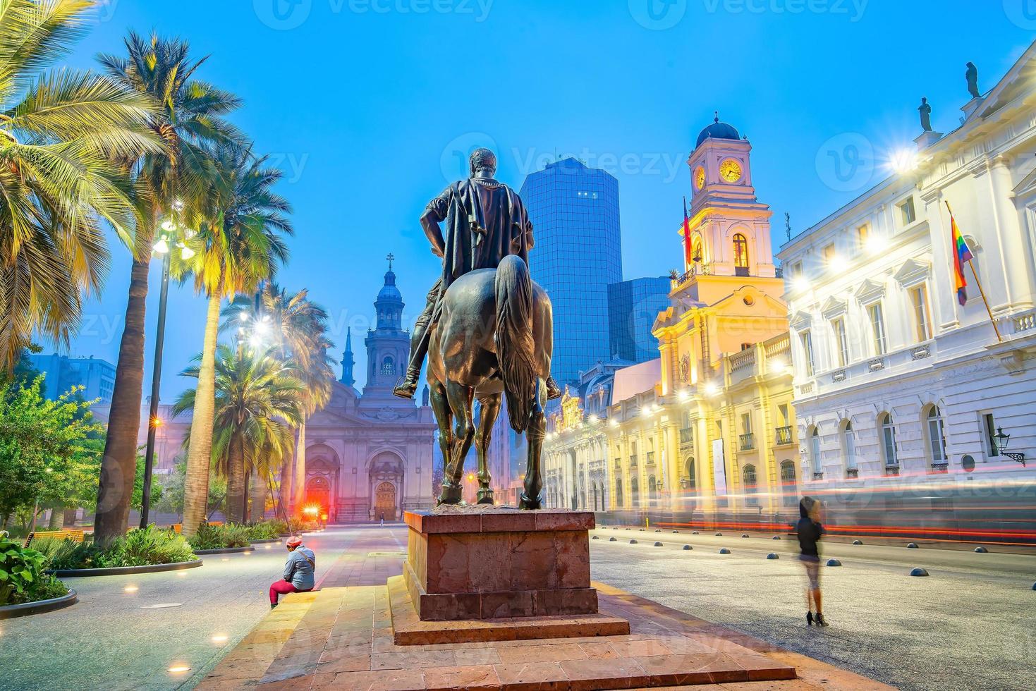 plaza de las armas-plein in santiago chili foto