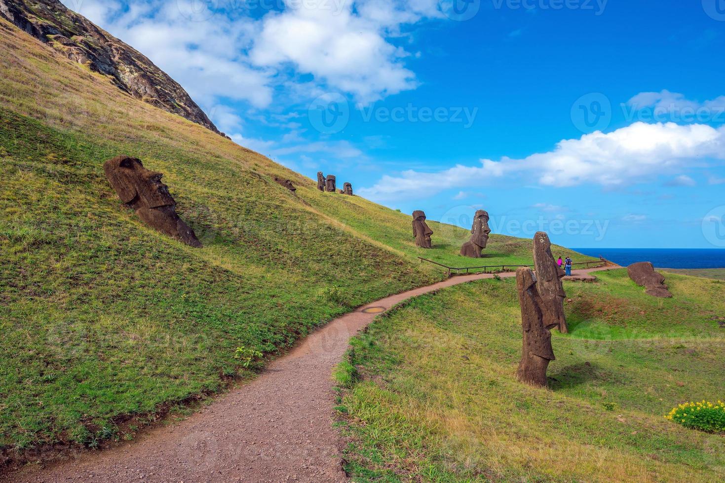 de oude moai Aan Pasen eiland van Chili foto