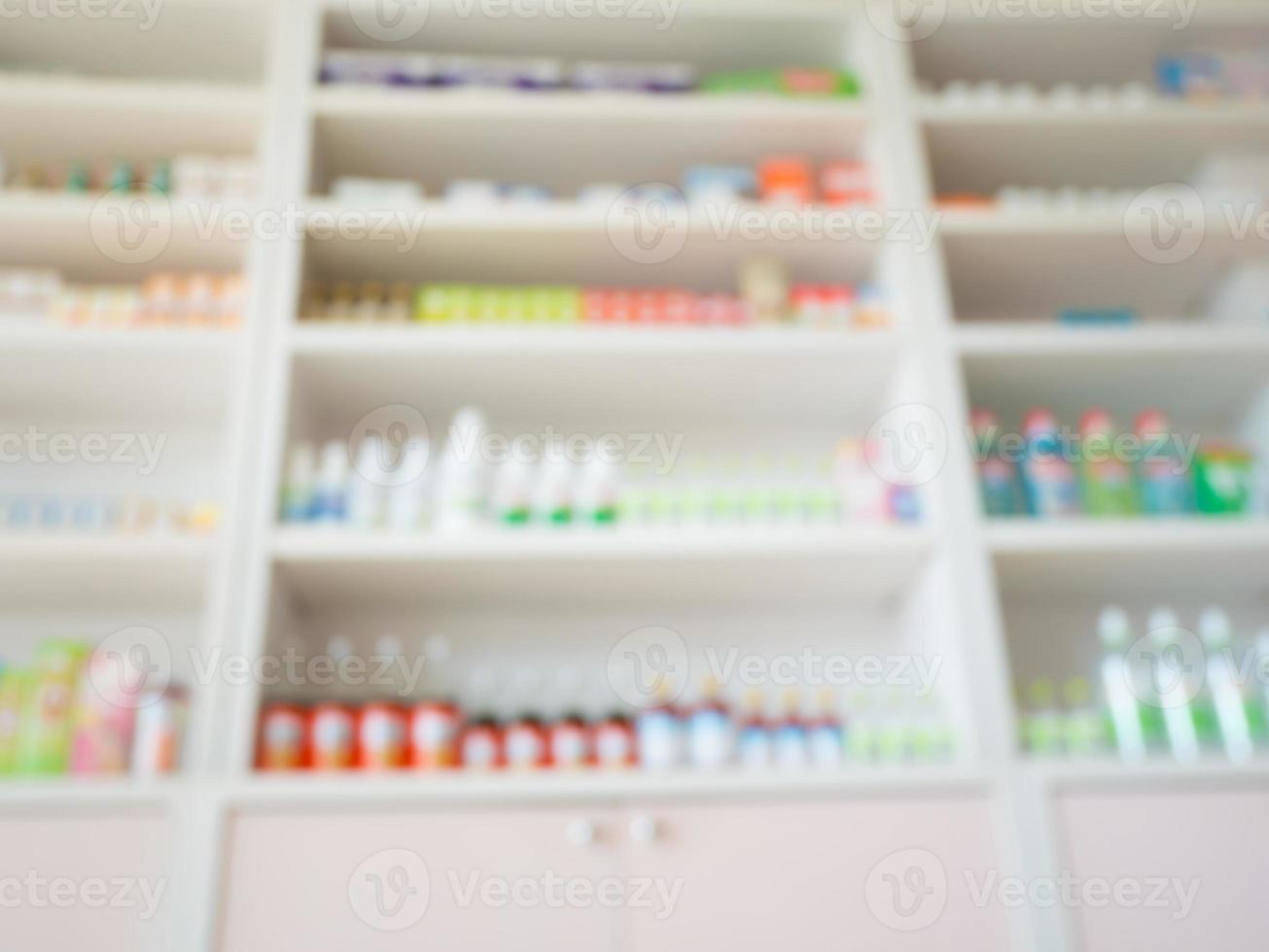 vervagen apotheek op te slaan schappen foto