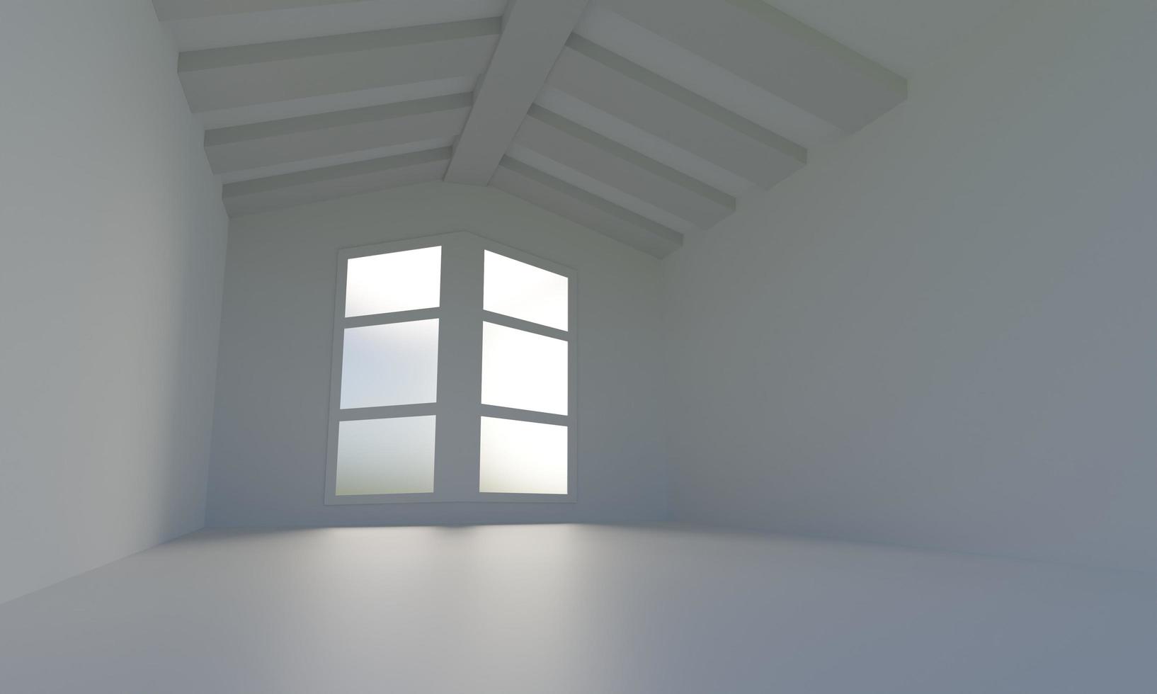 minimalistische wit kamer met ramen. foto