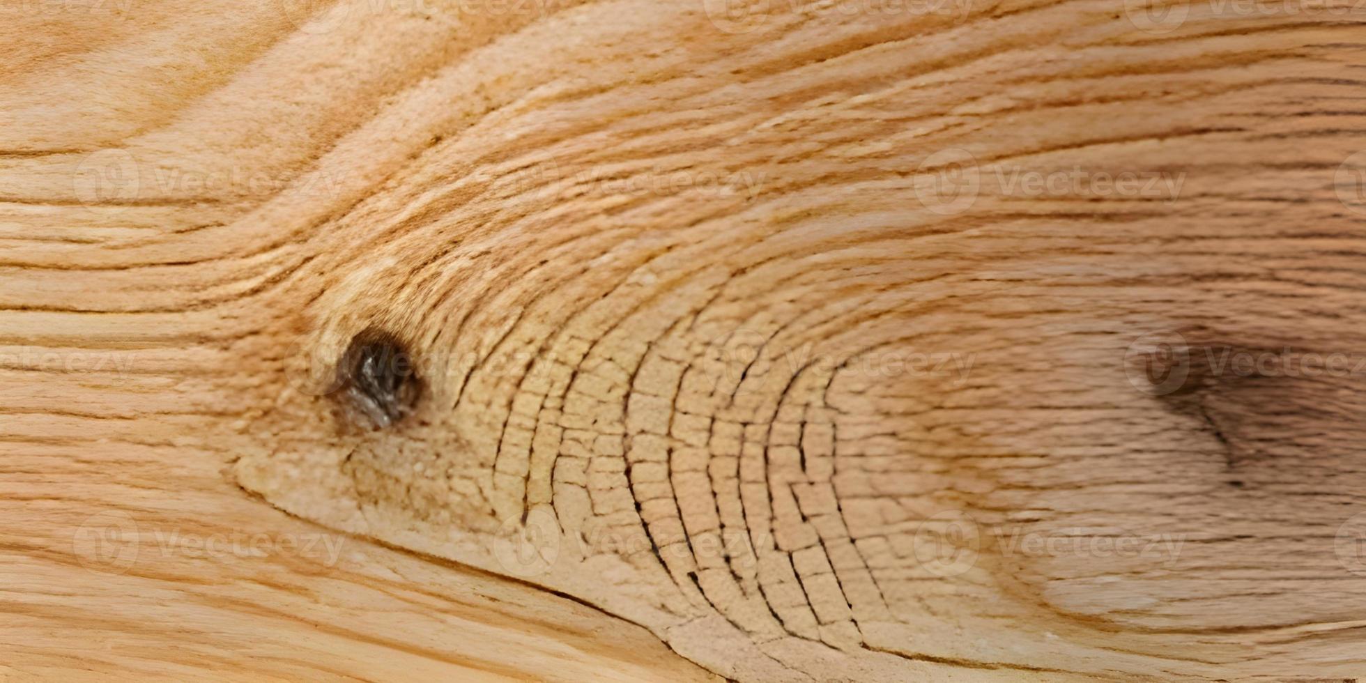 hout structuur achtergrond. top visie van wijnoogst houten tafel met scheuren. licht bruin oppervlakte van oud geknoopt hout met natuurlijk kleur foto