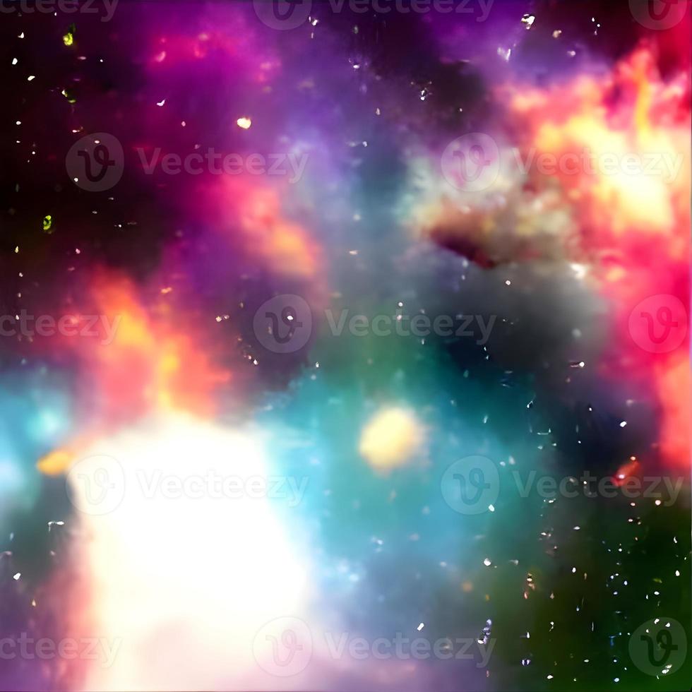 gekleurde nevel en Open TROS van sterren in de universum. foto