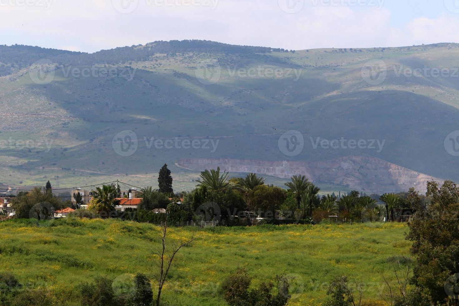 landschap in de bergen in noordelijk Israël. foto