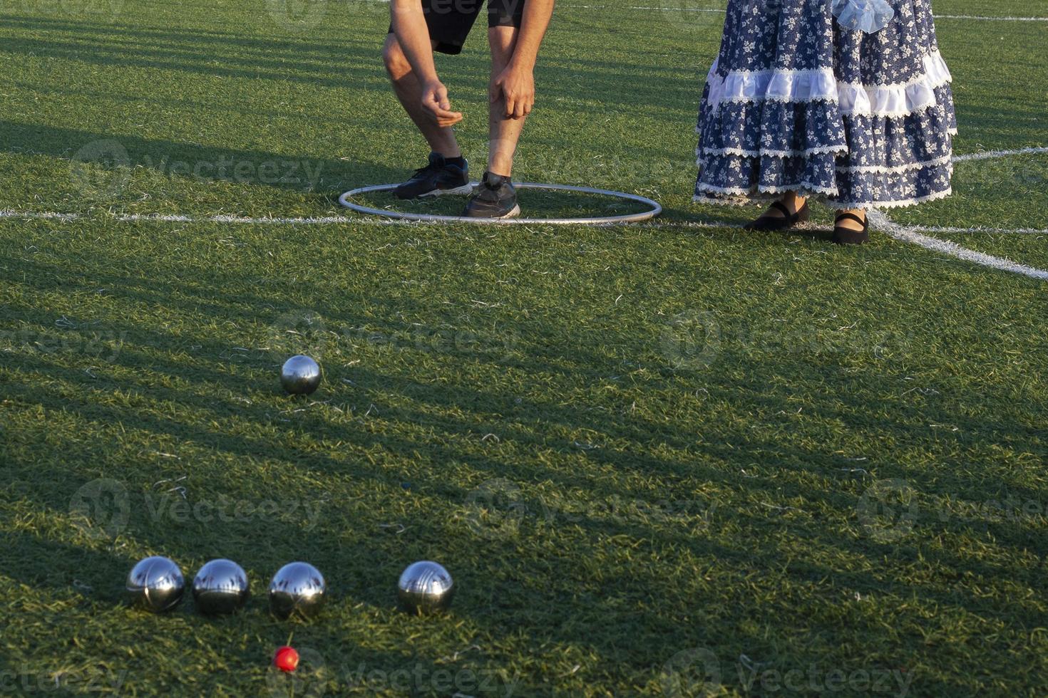 spel van staal ballen. sport- wedstrijd. foto