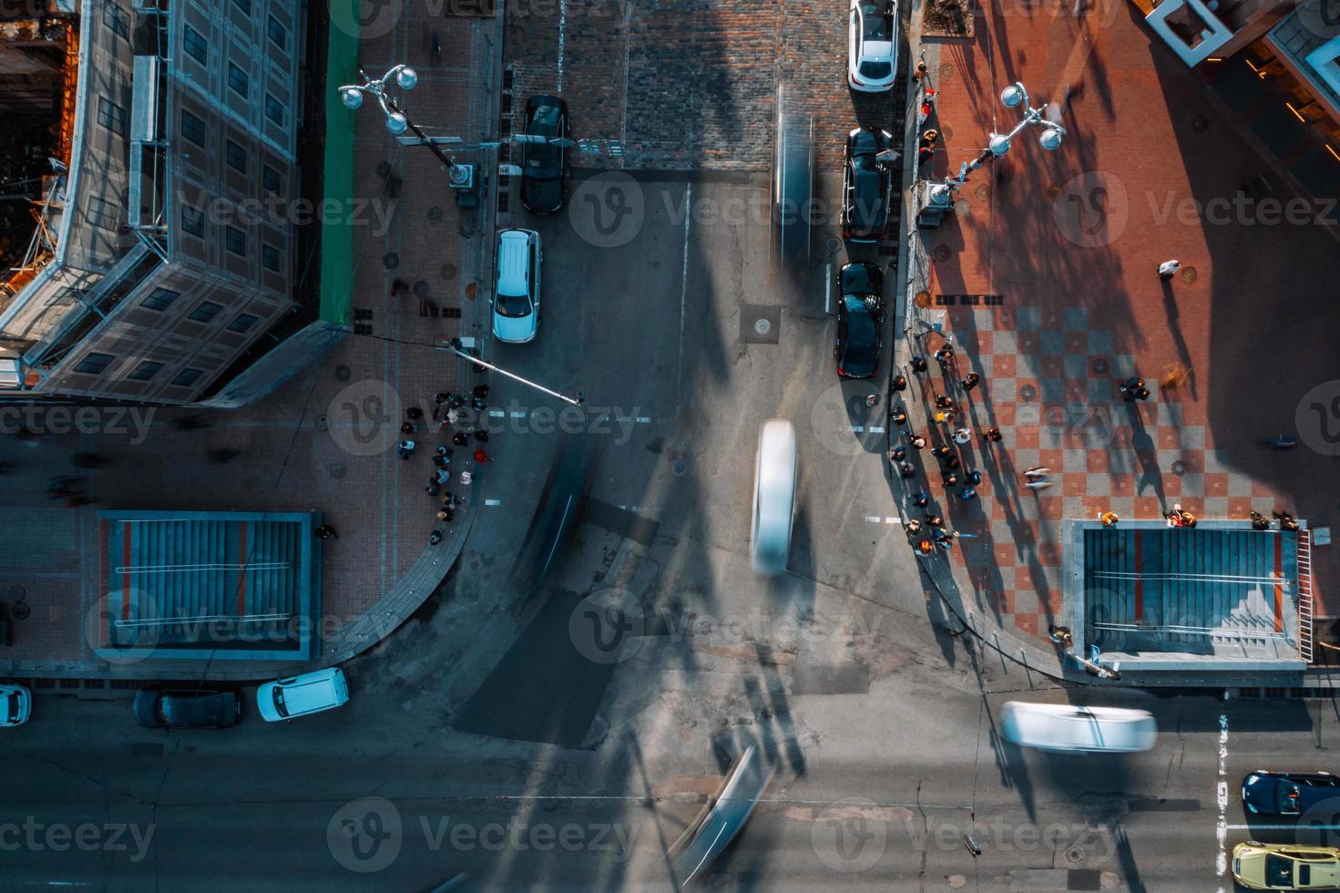 straat van de groot stad van een vogel oog visie foto