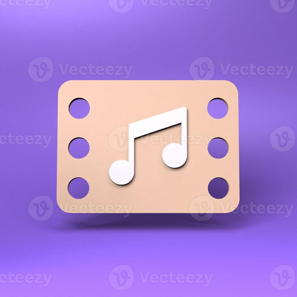 muziek- Notitie icoon. 3d geven illustratie. foto