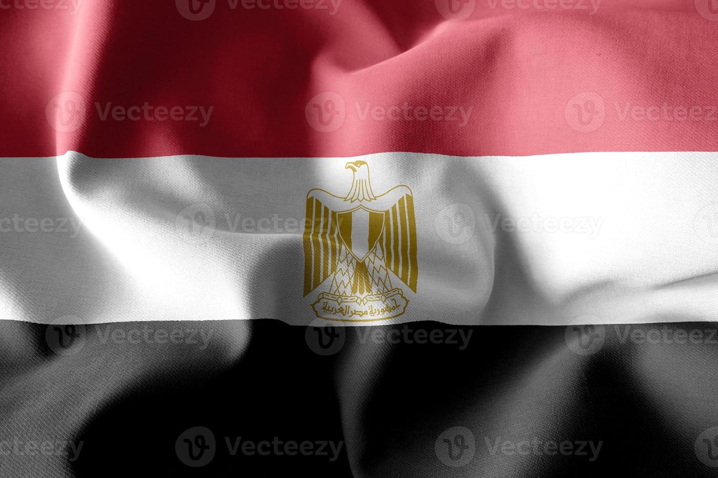 3d realistisch golvend zijde vlag van Egypte foto