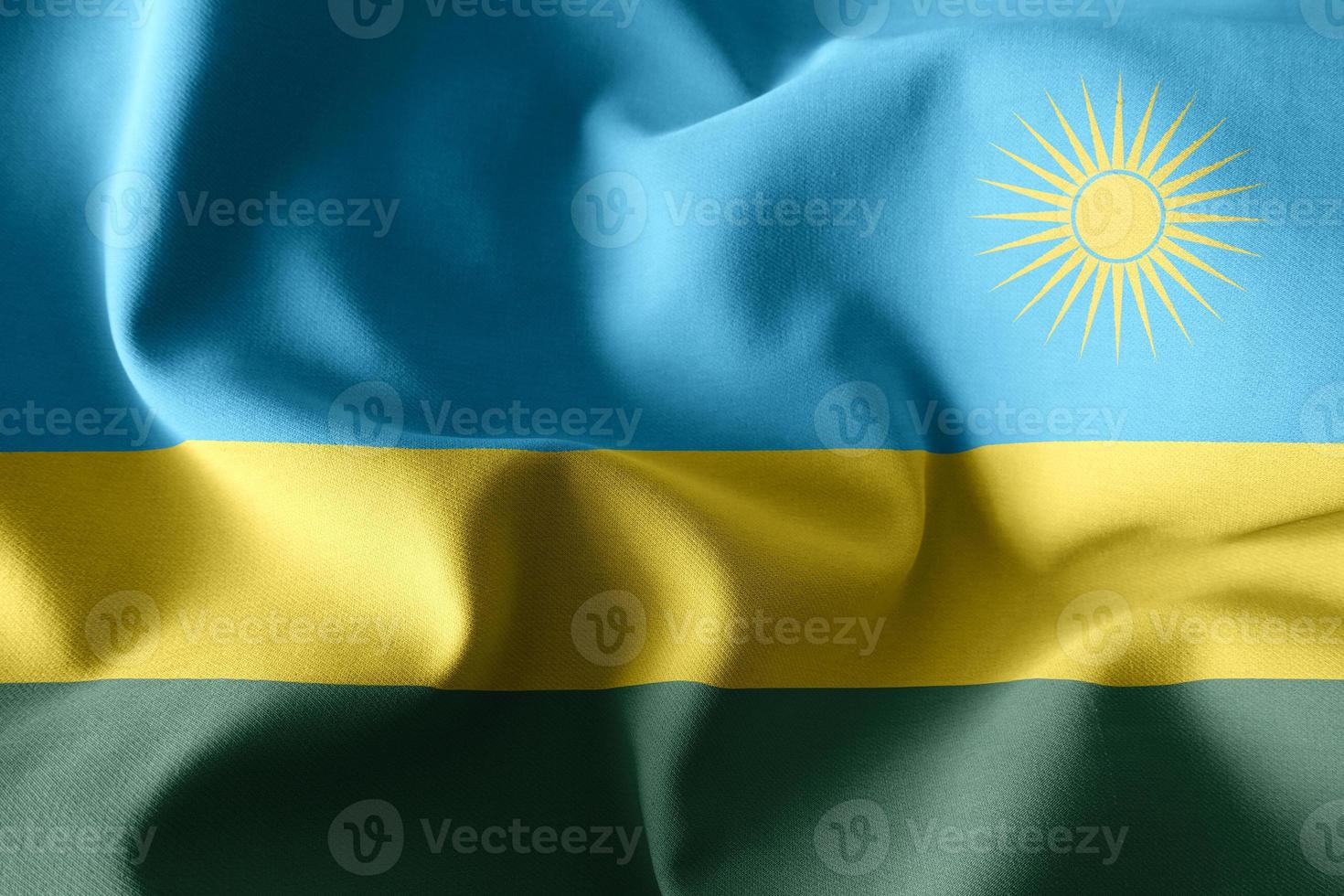 3d realistisch golvend zijde vlag van rwanda foto