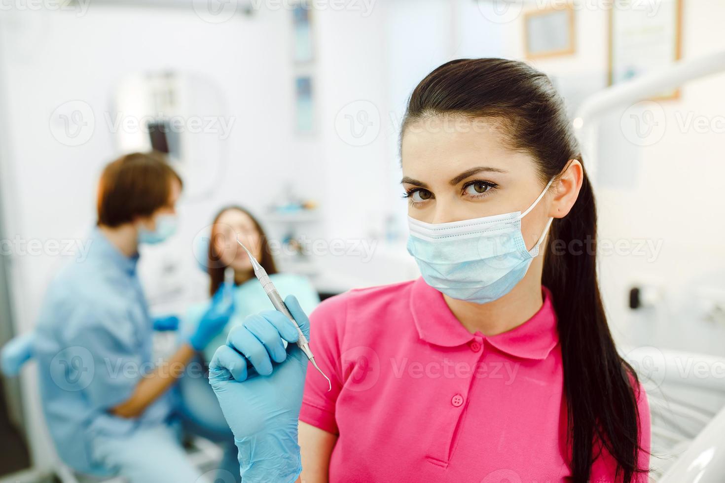 tandheelkundige anesthesie op de achtergrond van de patiënt foto