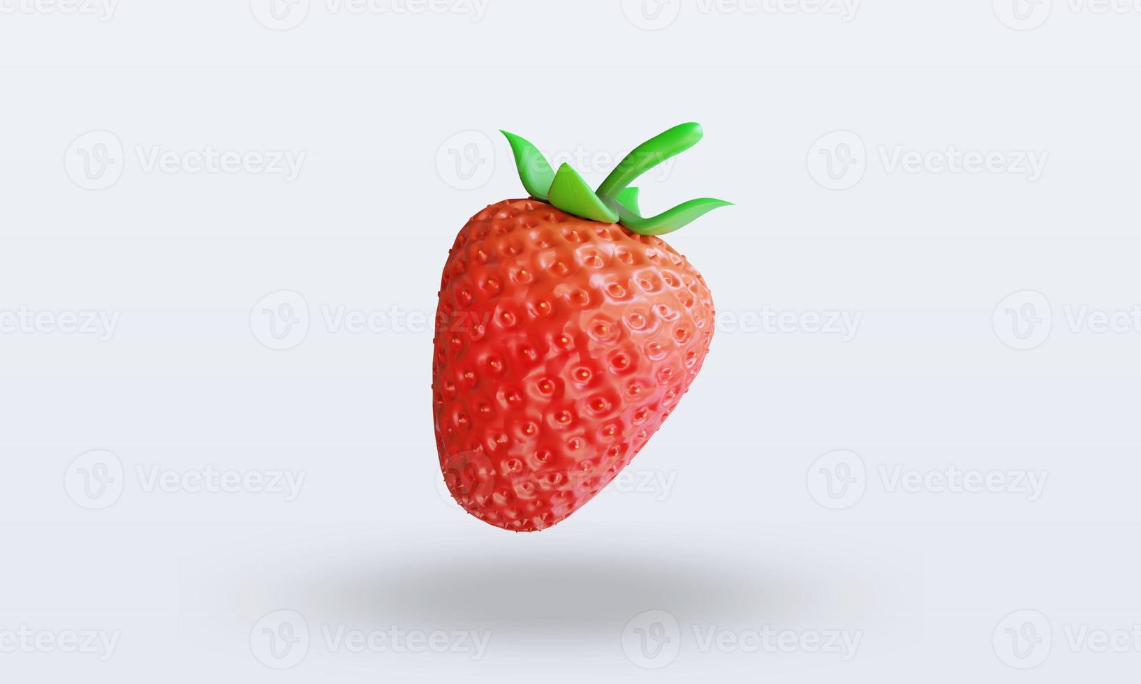 3d fruit aardbei renderen voorkant visie foto