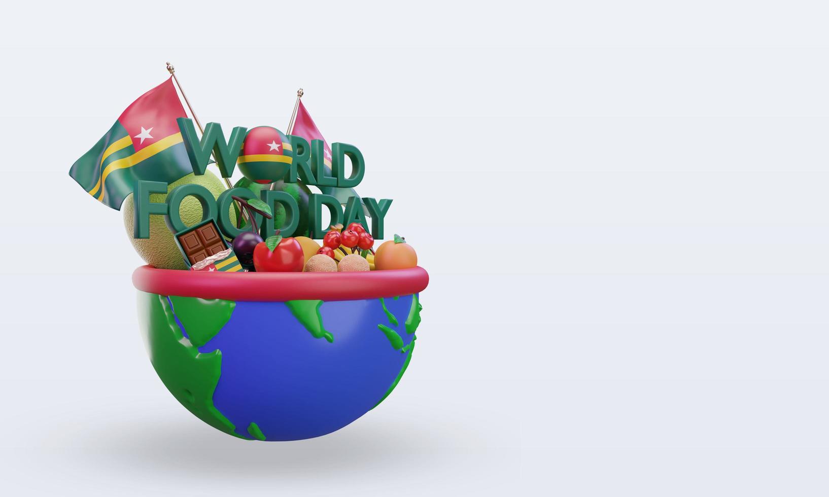3d wereld voedsel dag gaan renderen links visie foto