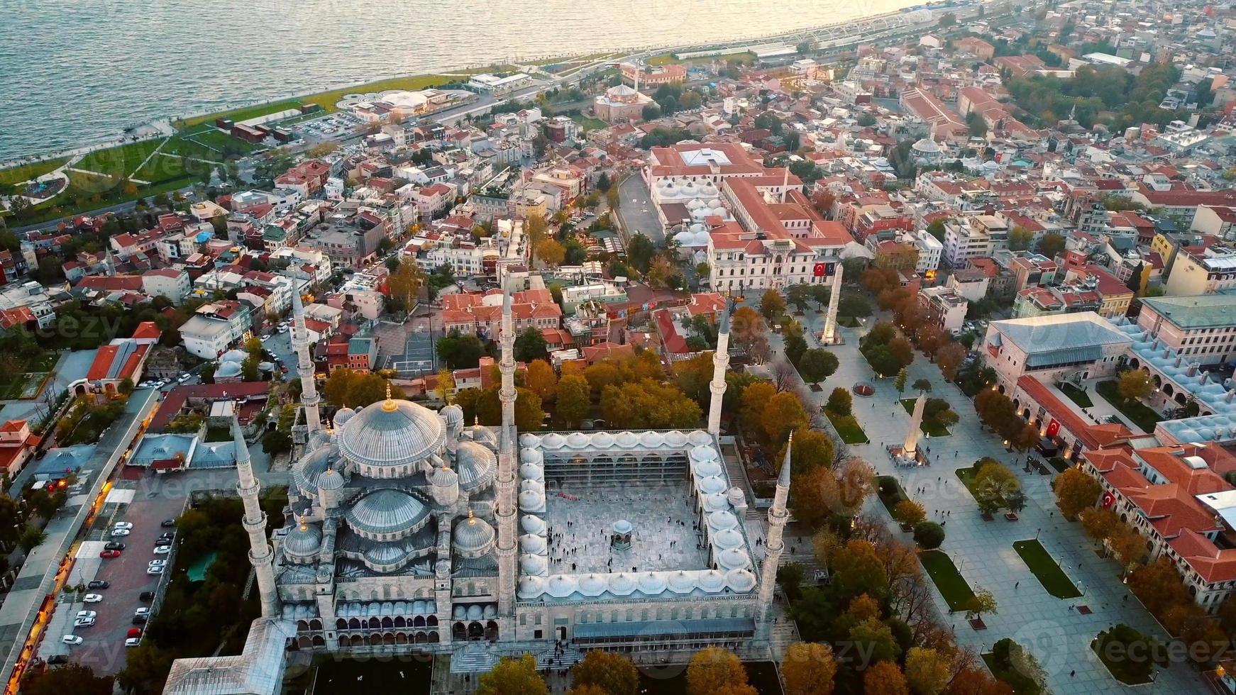 sehzade moskee van lucht gouden toeter Istanbul foto