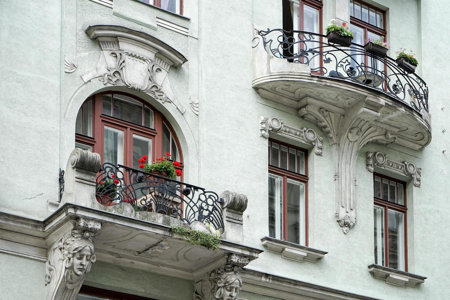 Wenen, Oostenrijk, 2014. detail van een barok gebouw in Wenen foto