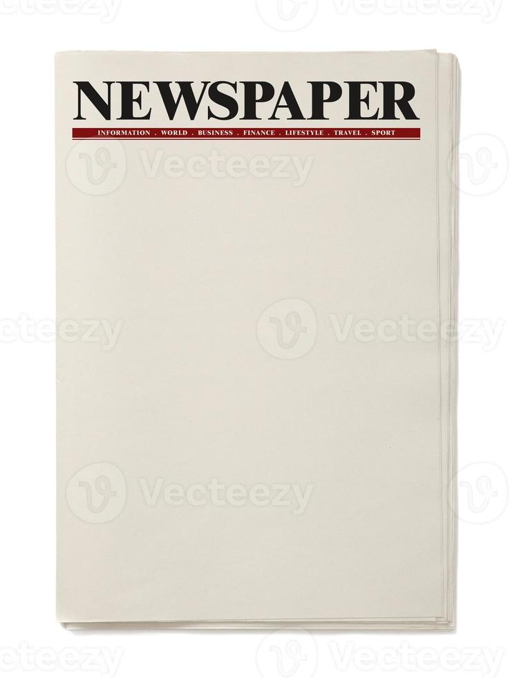 blanco bedrijf krant- geïsoleerd Aan wit achtergrond, dagelijks krant- mock-up concept foto