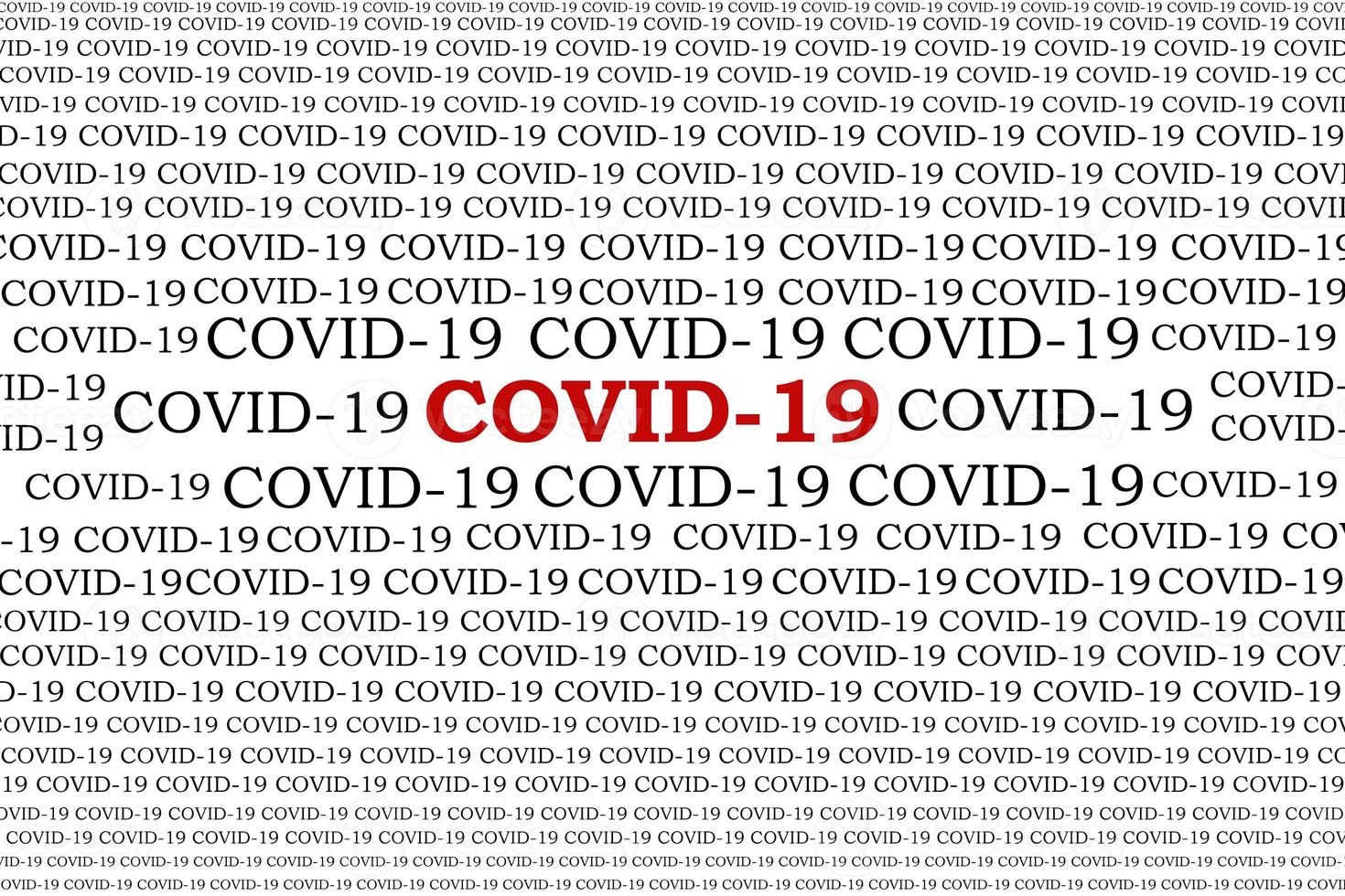 covid-19 Aan wit achtergrond. coronavirus ziekte genaamd covid19. concept foto