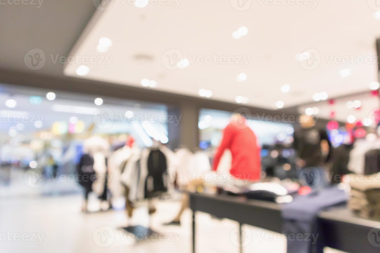 abstract vervagen kleding boetiek display interieur van winkelcentrum achtergrond foto