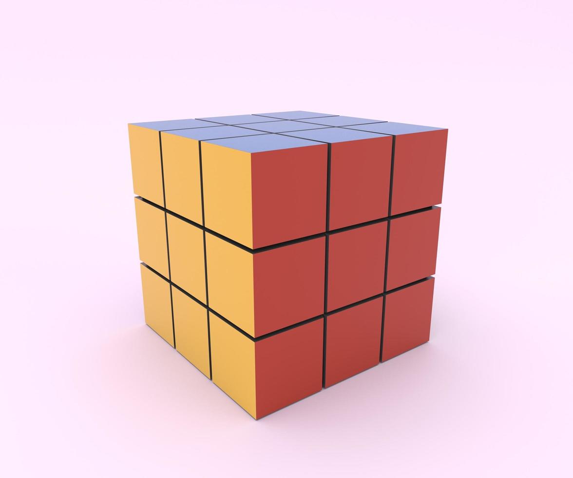 kubus spel icoon, minimaal 3d geven illustratie Aan roze achtergrond. foto