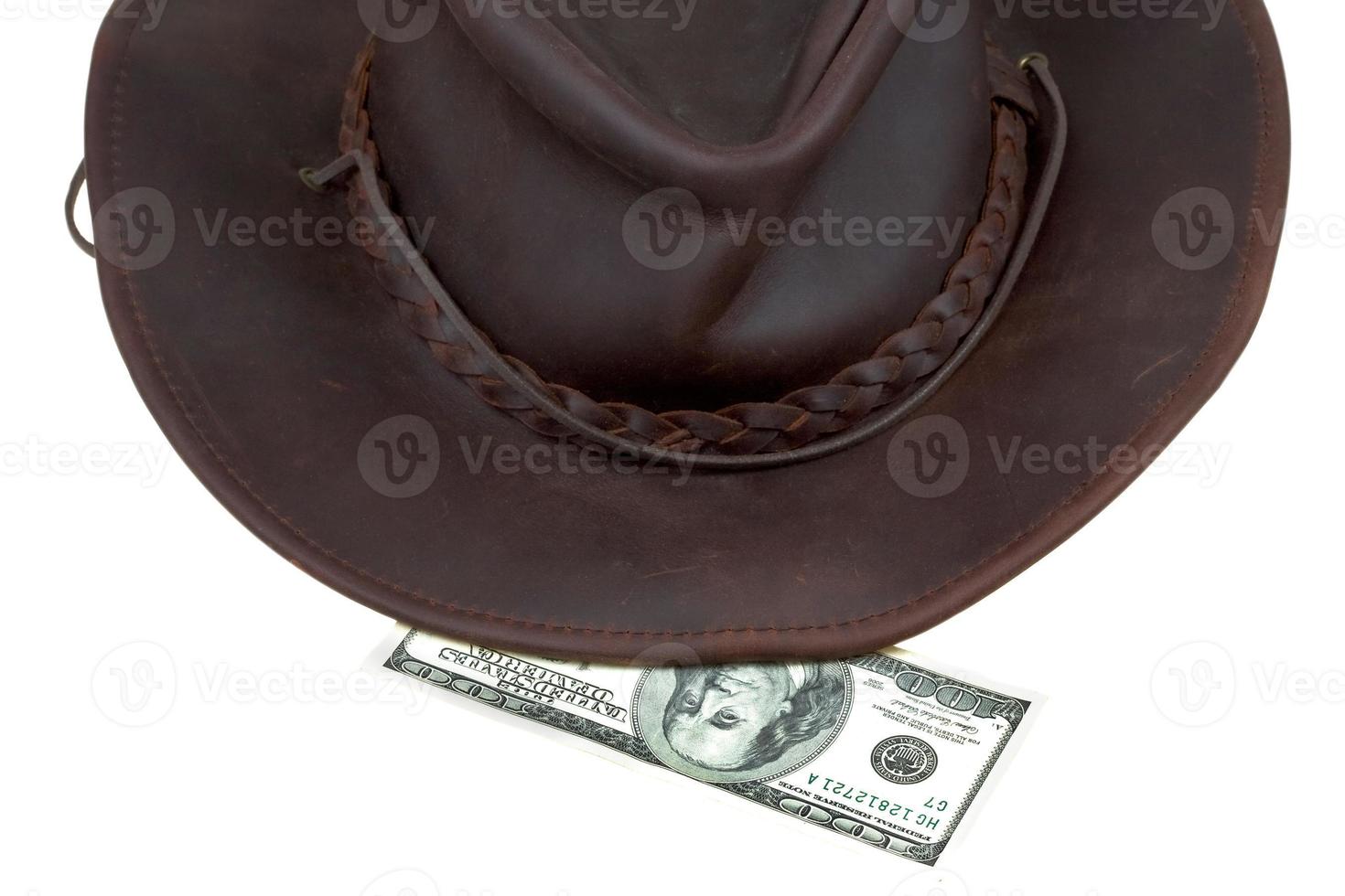 cowboy hoed en 100 dollar Bill foto