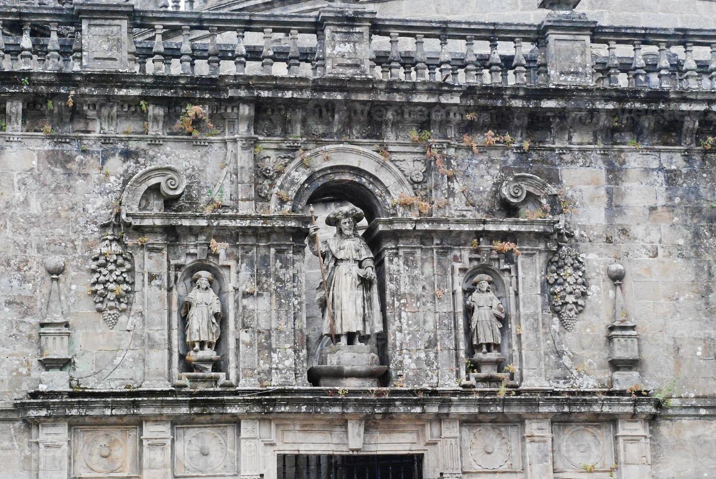 decoratie van kathedraal van Santiago de compostela foto