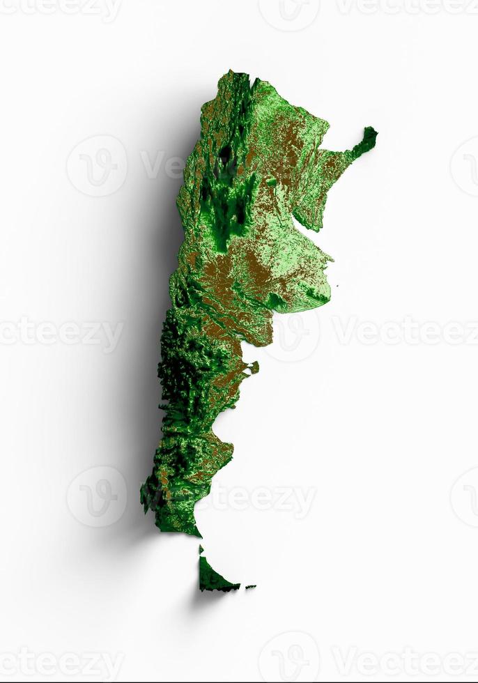 Argentinië topografisch kaart 3d realistisch kaart kleur 3d illustratie foto