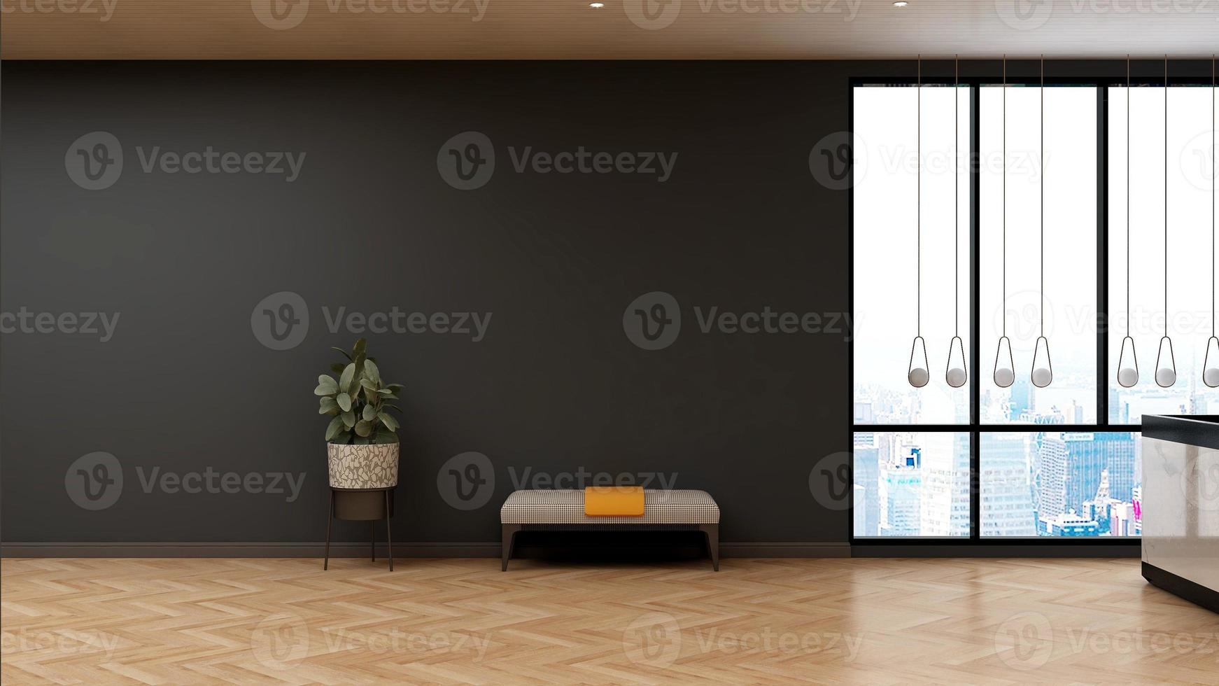 interieur ontwerp van modern minimalistische lobby - 3d geven foto