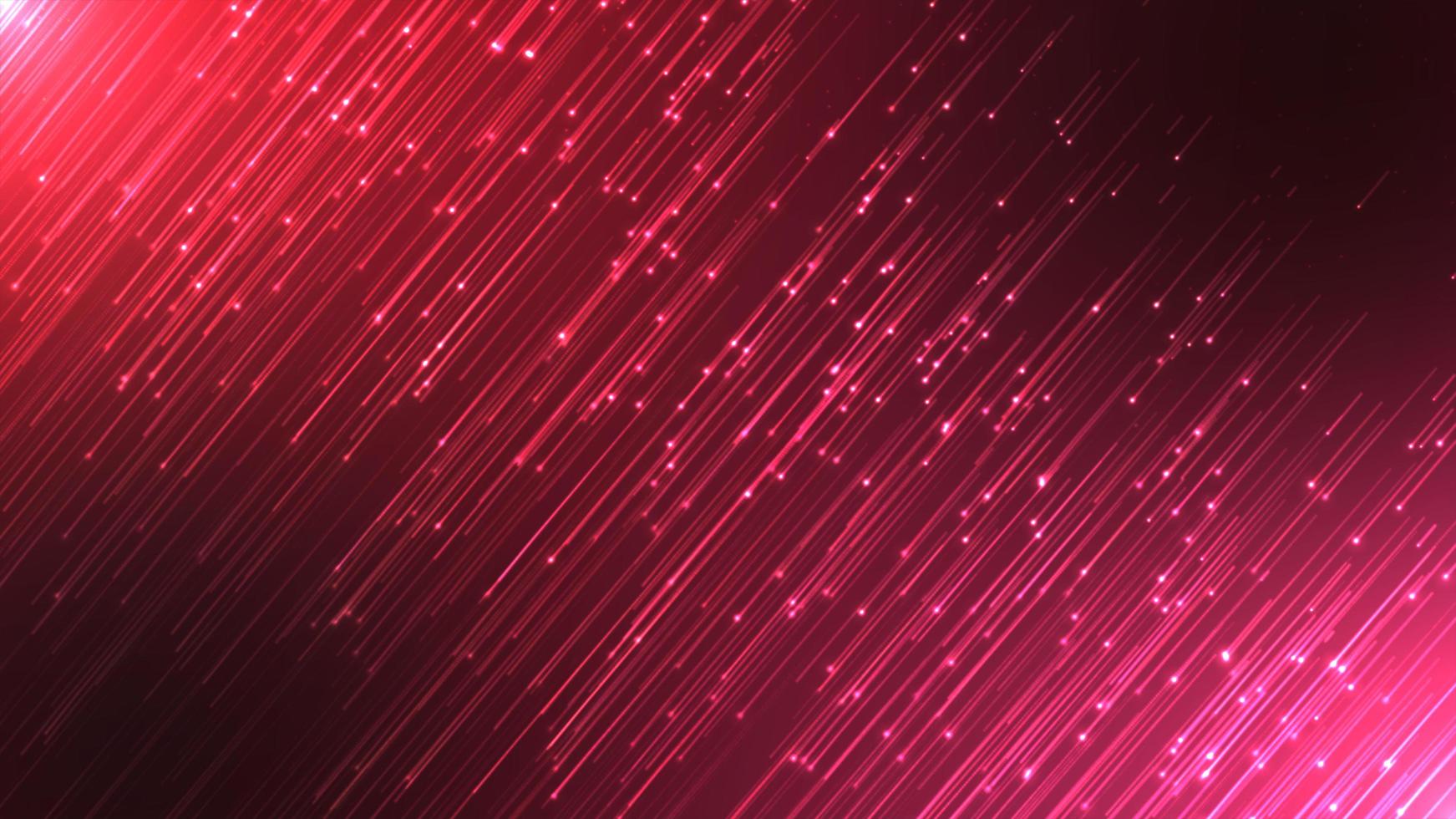 kleurrijk rood themed neon regenen deeltjes abstract animatie deeltje achtergrond, snel futuristische laser ruimte technologie cyber effect illustratie. foto