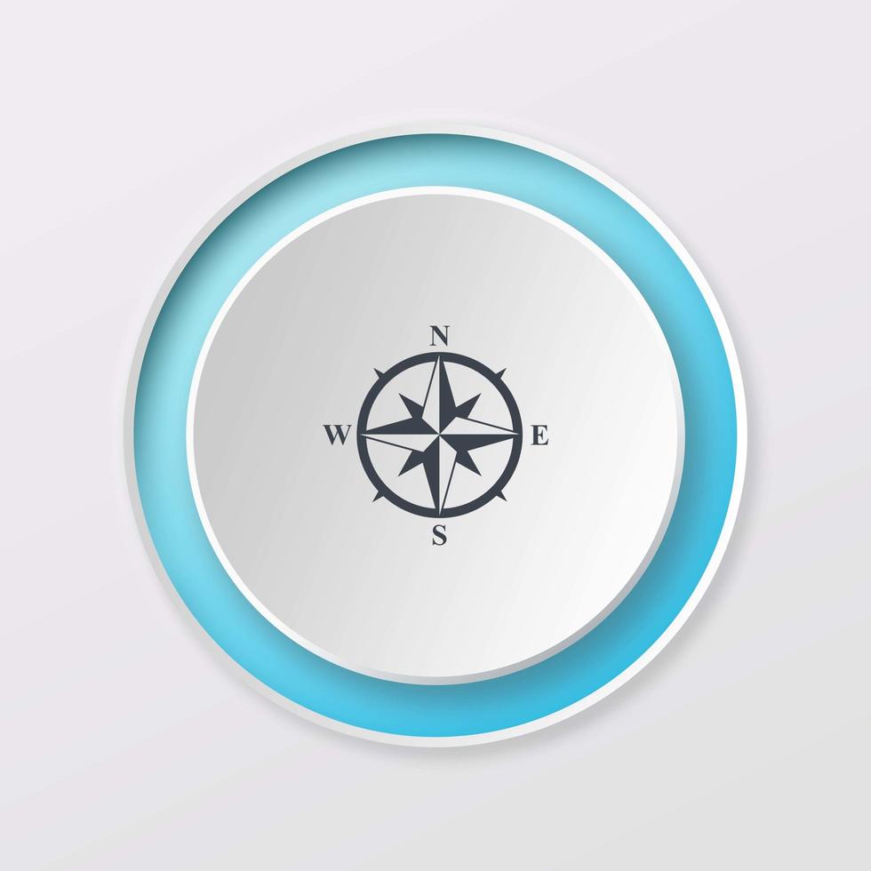 Speel knop wit kleur kompas navigator digitaal ontwerp logo icoon foto