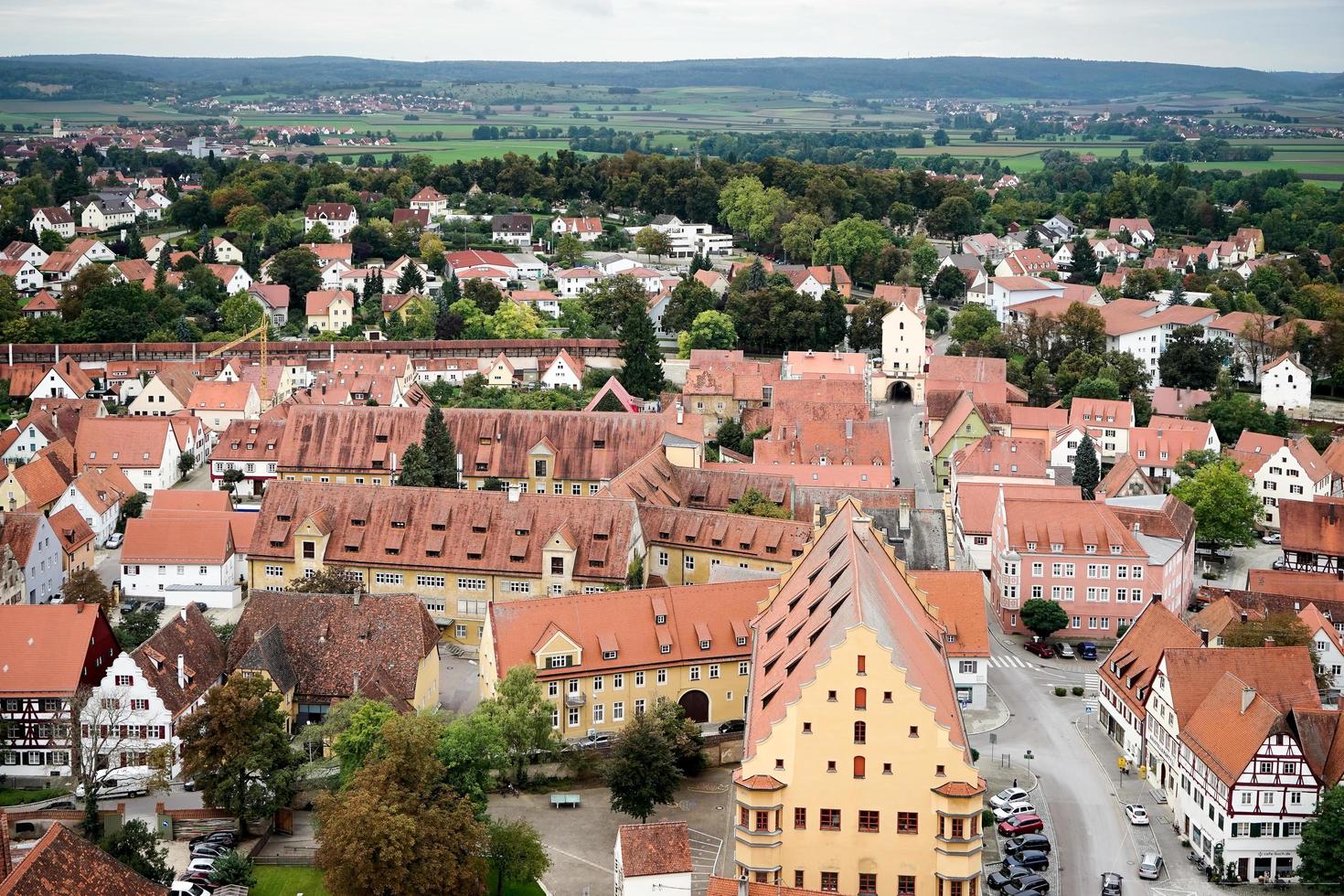 nordlingen, duitsland, 2014. antenne visie van de horizon van nordlingen Beieren in Duitsland foto