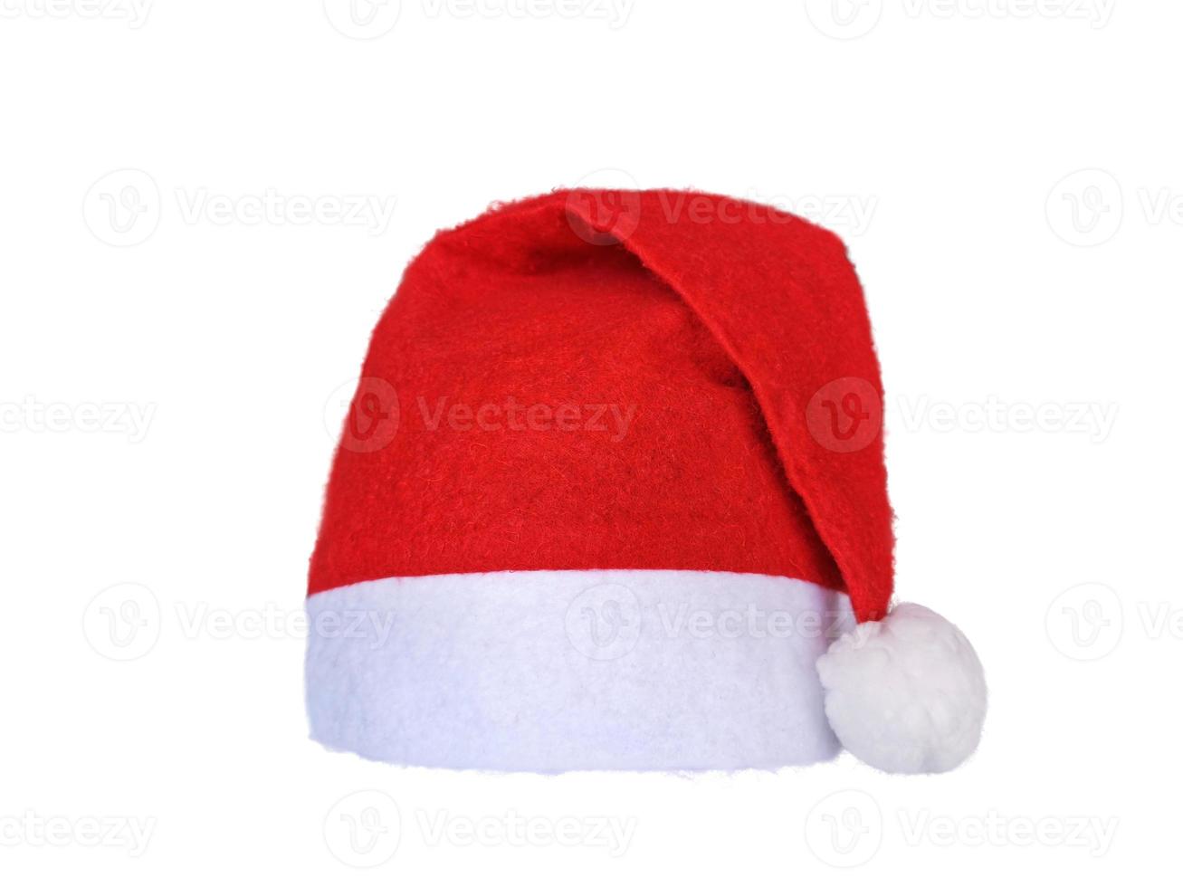 rood de kerstman hoed geïsoleerd Aan een wit achtergrond foto