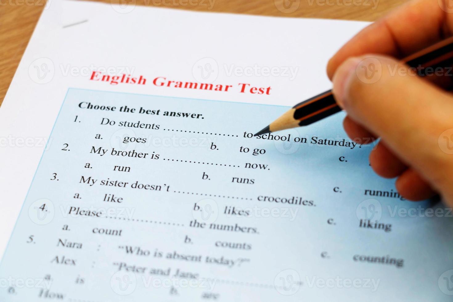 Engels Grammatica test foto