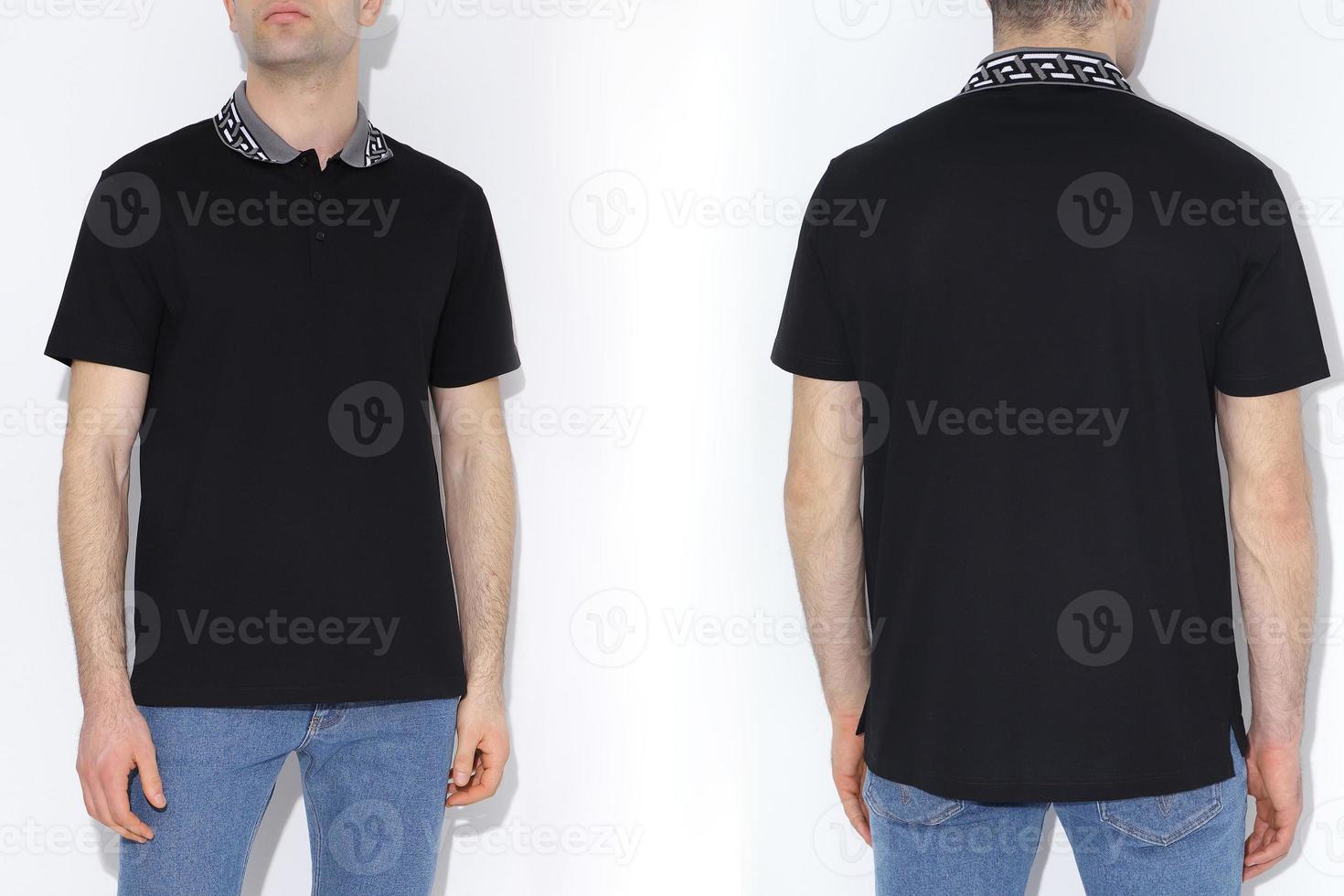 Mannen twee kant t-shirts model. ontwerp sjabloon.mockup foto