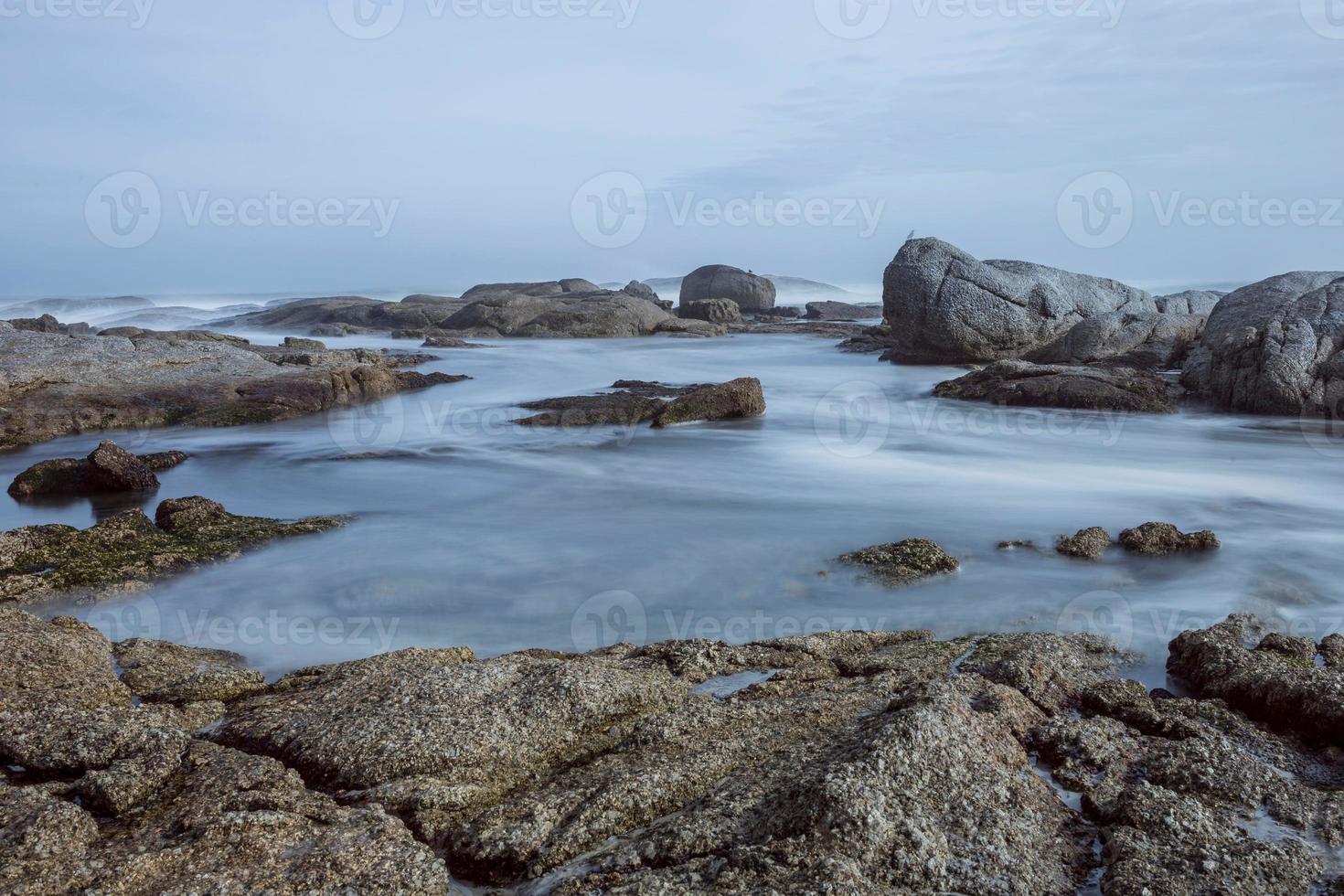 lang blootstelling zeegezicht Bij de strand foto