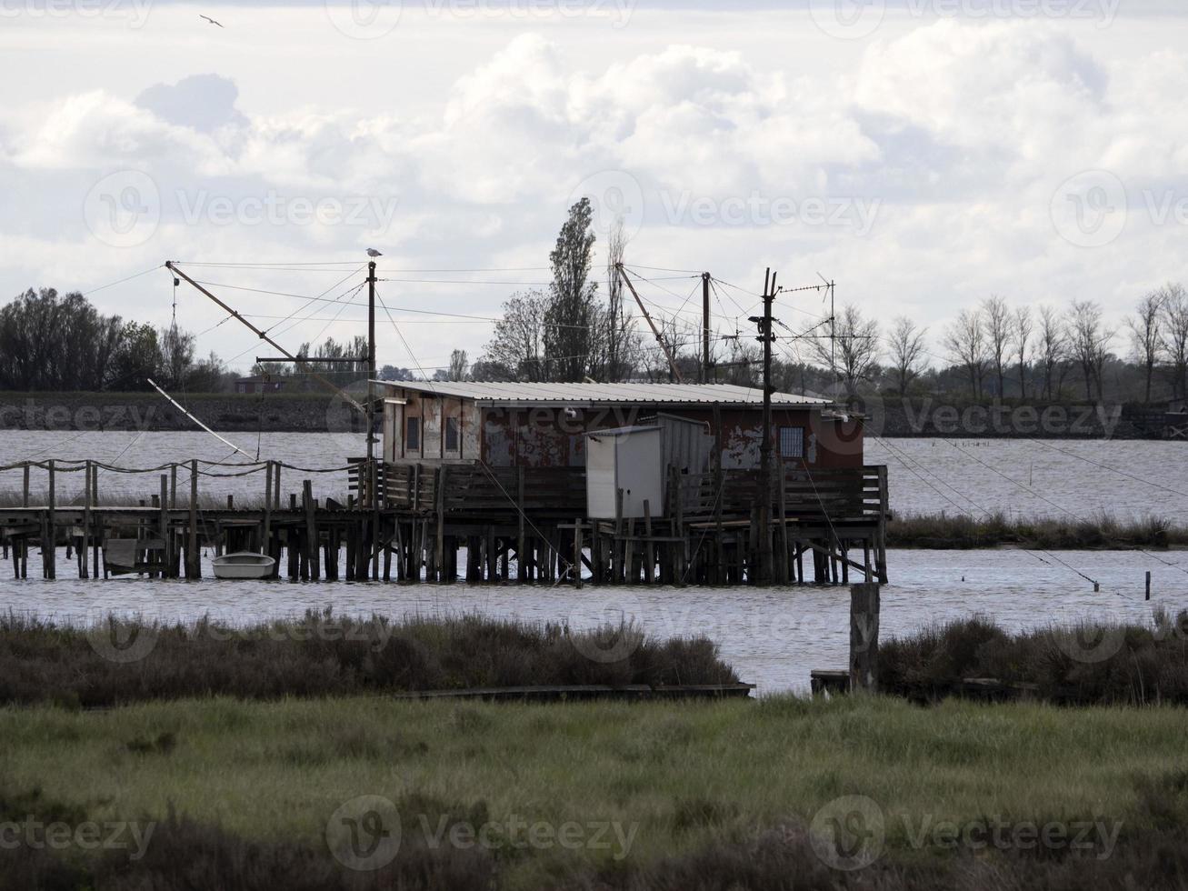 comacchio trabocco visvangst cabine foto