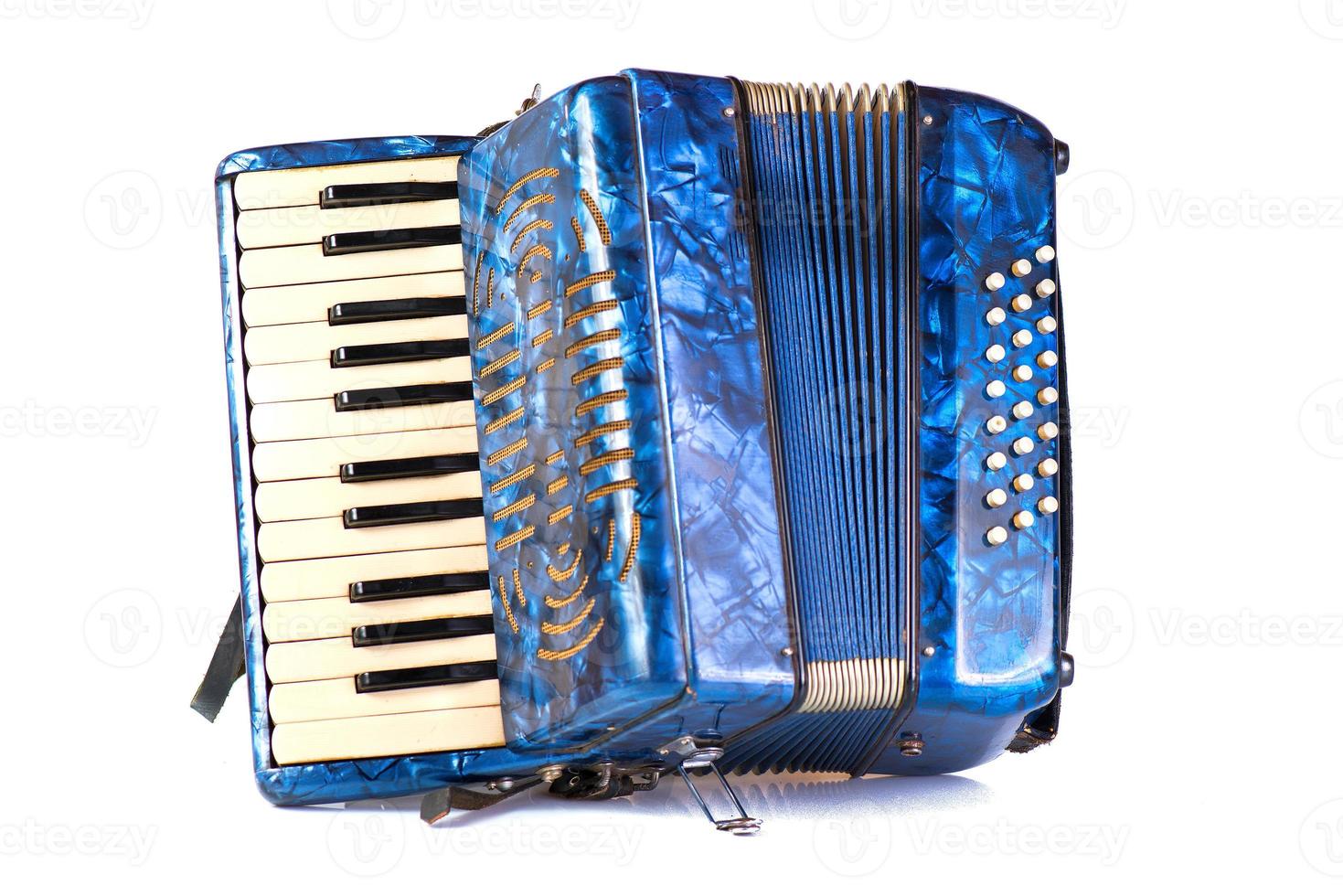 blauw accordeon populair musical instrument foto