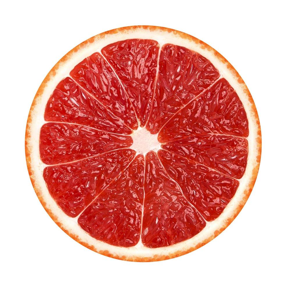 grapefruit segment geïsoleerd op een witte achtergrond foto