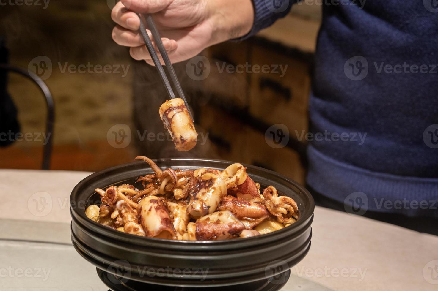 zeevruchten Chinees eten gemaakt van inktvis foto