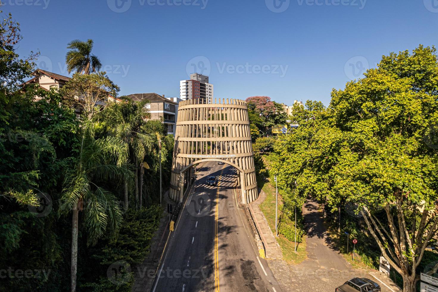 luchtfoto van bento goncalves, rio grande do sul, brazilië. beroemde toeristische stad in het zuiden van brazilië. foto