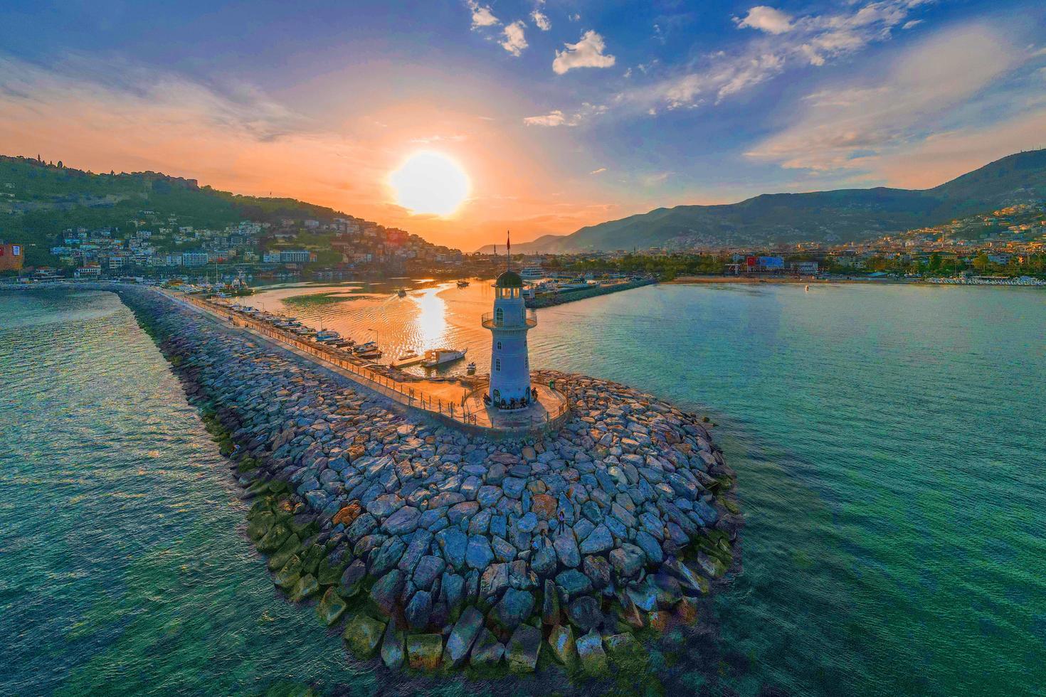 antenne vuurtoren Alanya 2022, Antalya kalkoen foto