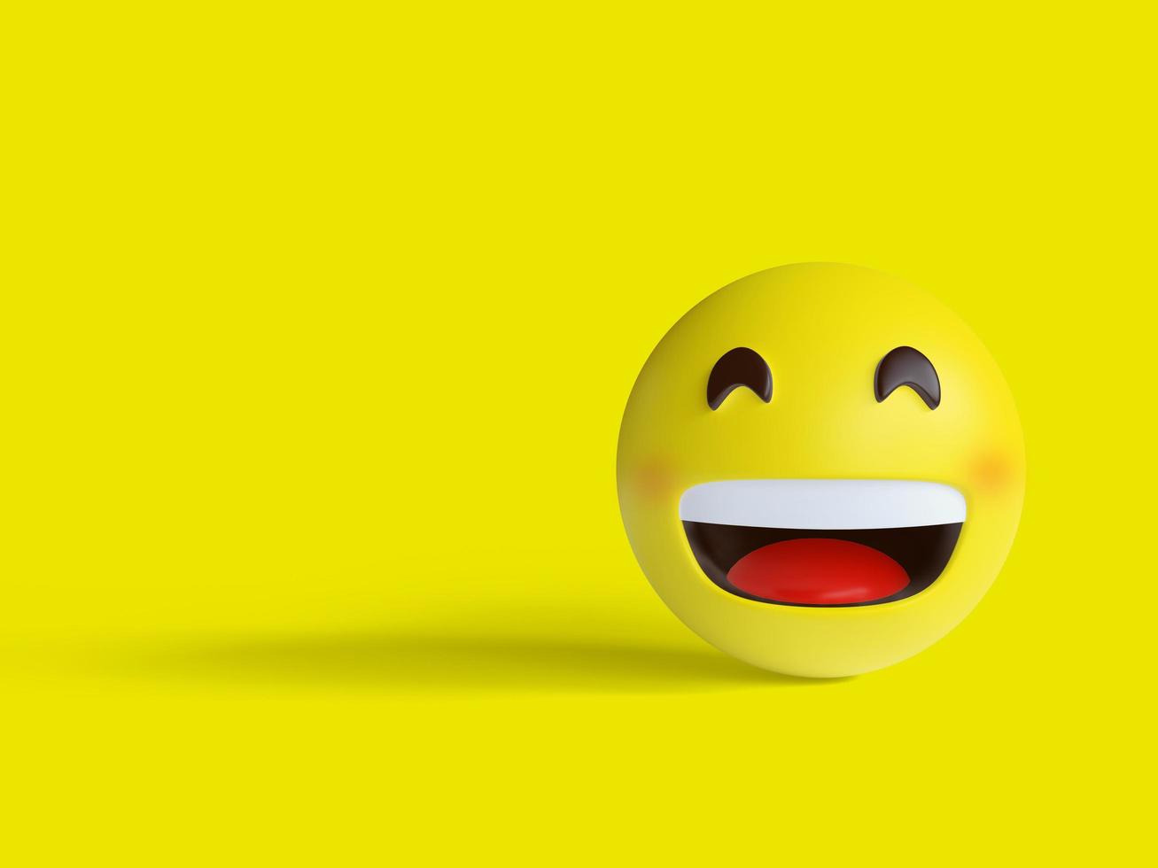 3d illustratie, gezicht emoji glimlachen foto