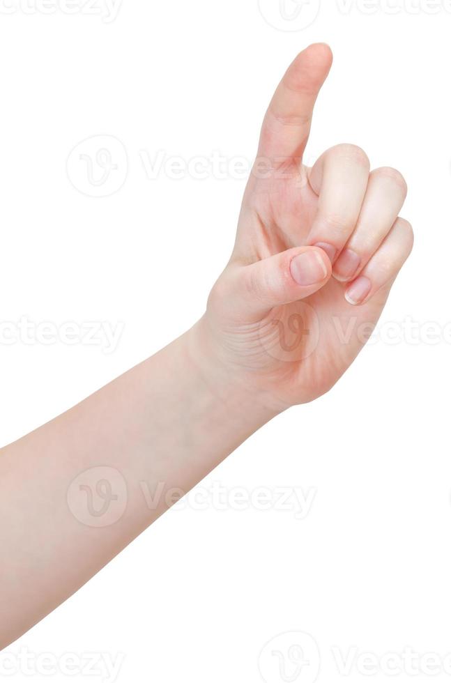 wijsvinger persen - hand- gebaar foto