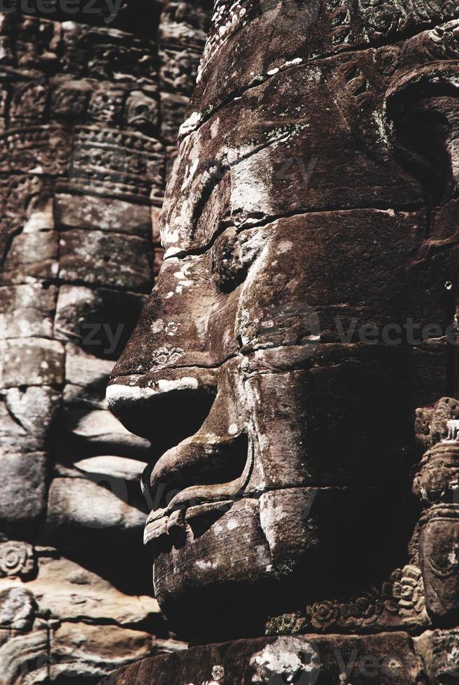 enorm gezicht op Bayon-tempel, Angkor, Cambodja foto