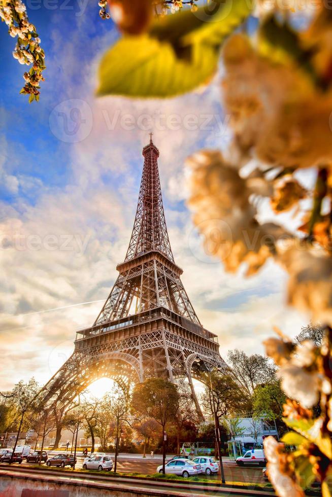 Eiffeltoren in het voorjaar in Parijs, Frankrijk foto