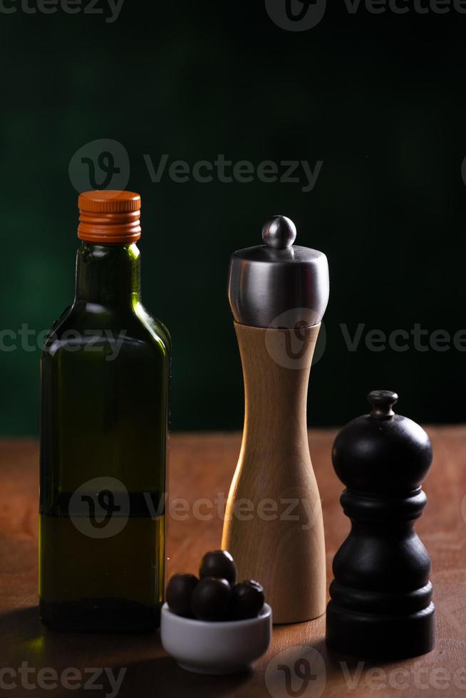 zout shaker, peper, fles foto