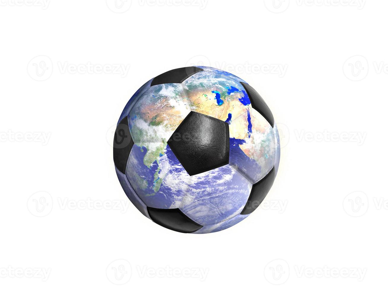 wereld voetbal bal geïsoleerd Aan een wit achtergrond wereld kop concept foto