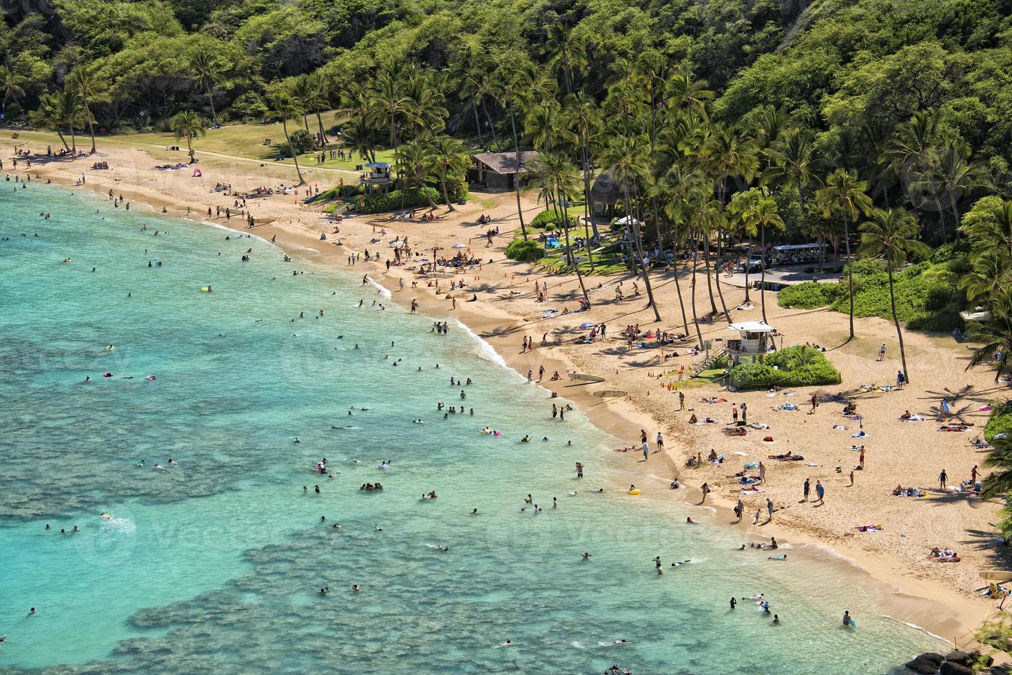 Hawaii oahu hanauma baai visie foto