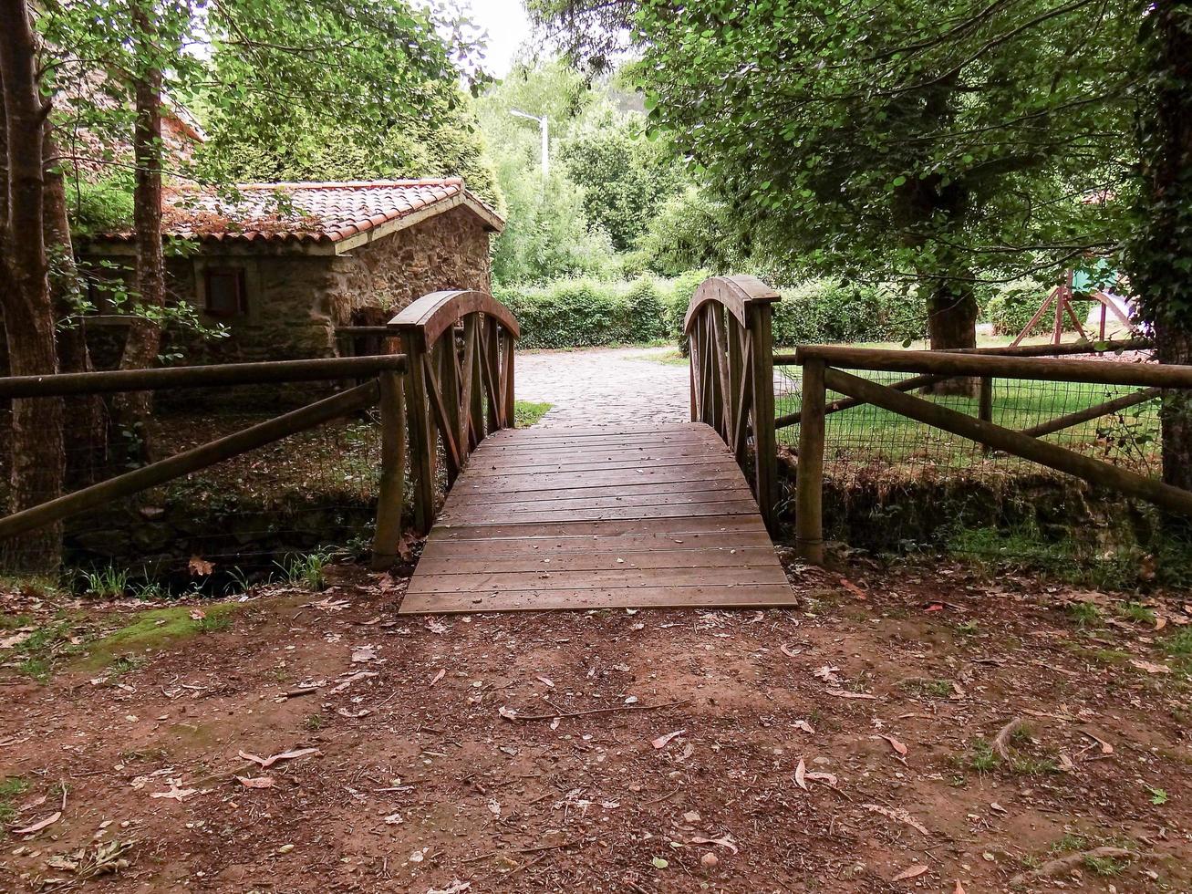 de recreatief watermolen Oppervlakte. pedo, naron, Galicië, Spanje foto