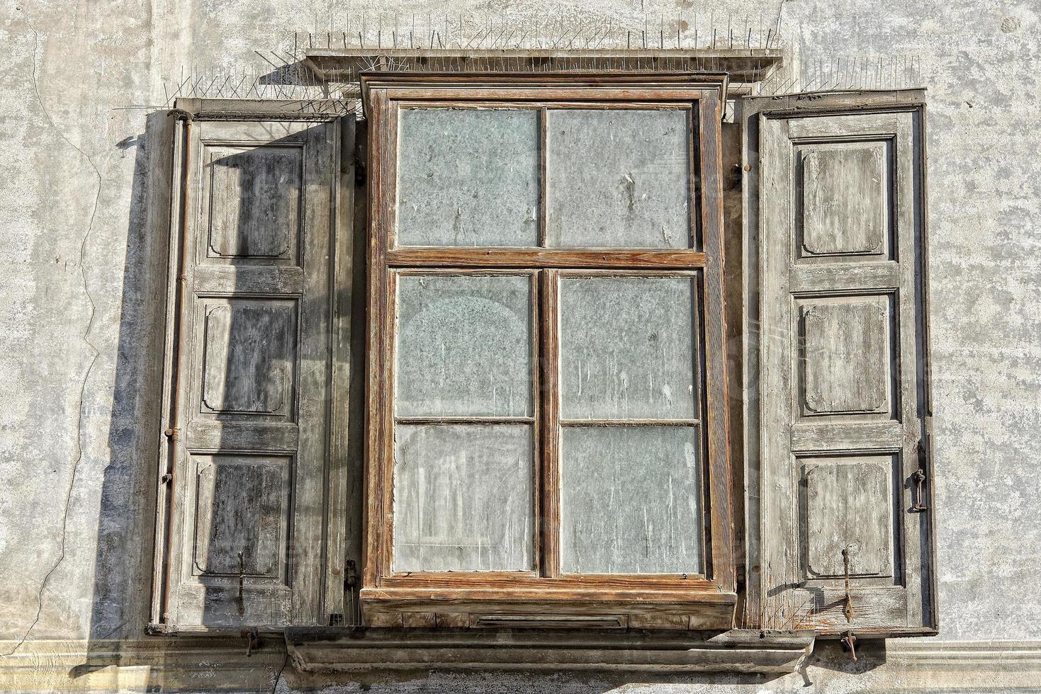 wijnoogst hout cabine hut venster foto