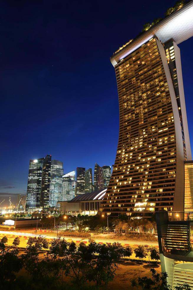 singapore skyline van de stad foto