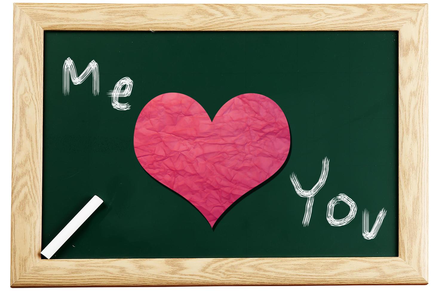 liefde krabbelen Aan schoolbord, valentijnskaart dag foto